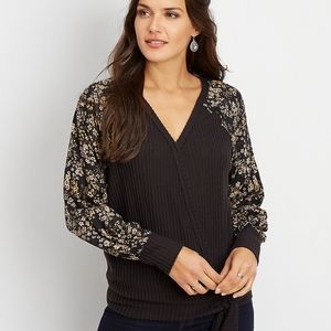 Floral Waffle Knit Kimono Top